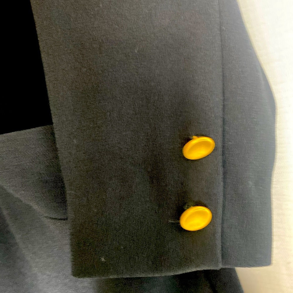 Liz Claiborne Black Shift Dress Size 4 Gold Button Vintage Style - Picture 8 of 14